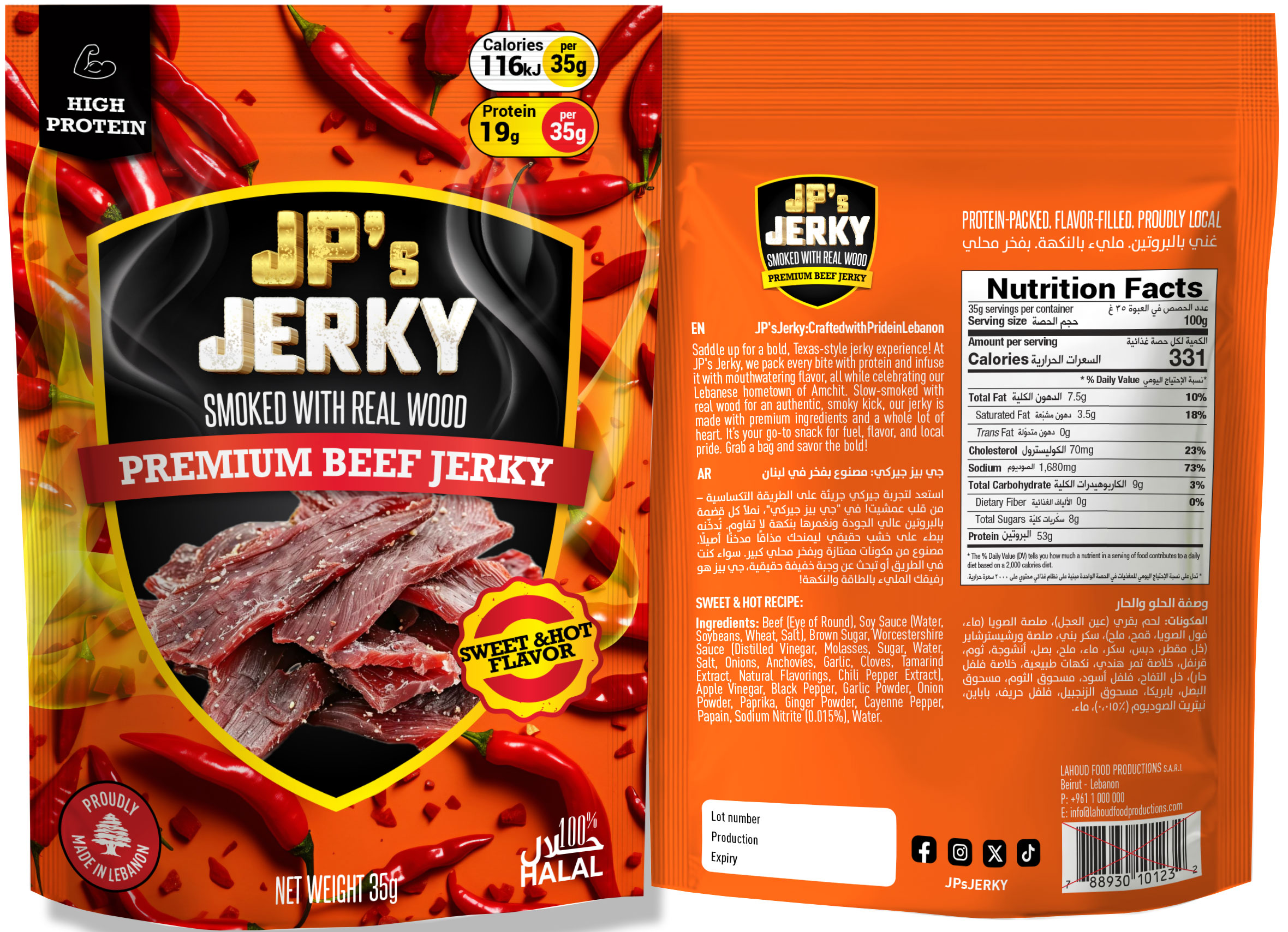JP's Jerky beef hot